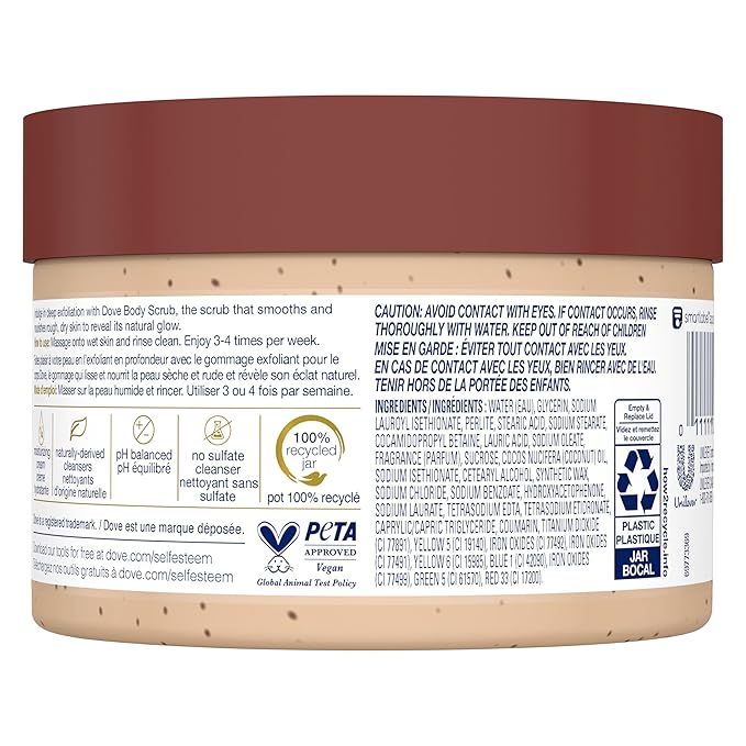 Dove Scrub Brown Sugar &amp; Coconut Butter For Silky Smooth Skin Body