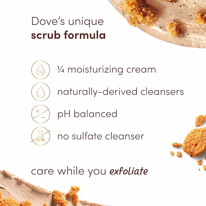 Dove Scrub Brown Sugar &amp; Coconut Butter For Silky Smooth Skin Body