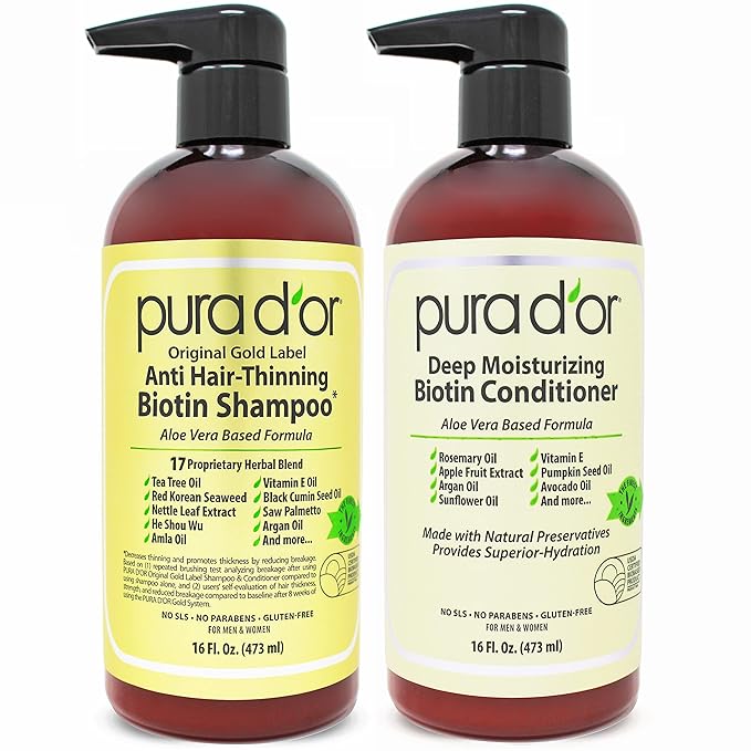 PURA D'OR Anti-Thinning Biotin Shampoo &amp; Deep Moisturizing Conditioner